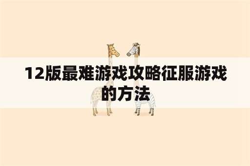 12版最难游戏攻略征服游戏的方法