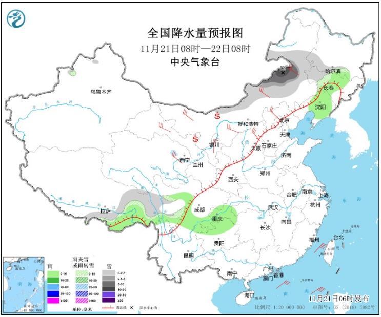 受寒潮影响内蒙古黑龙江等地将有强降雪 北方大部降温剧烈