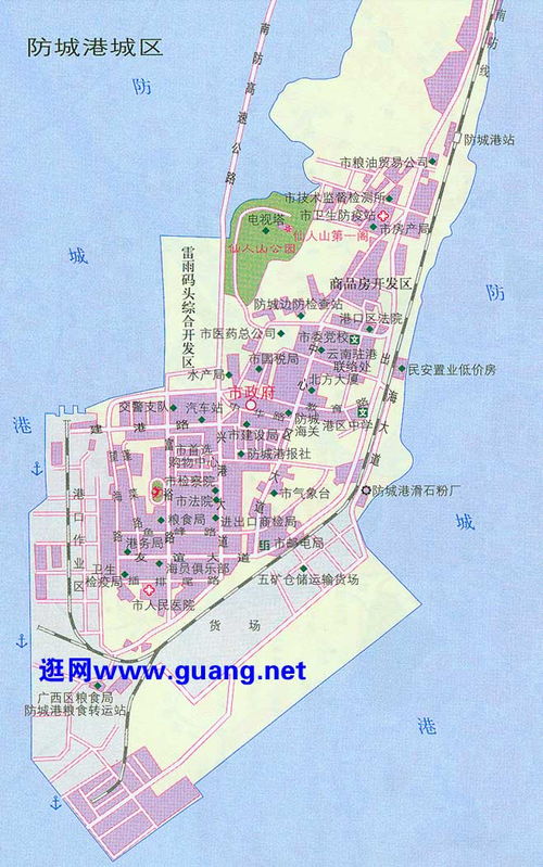 防城港市区地图二全图,防城港市区地图二高清版下载 户外资料网8264.com 