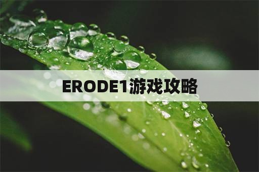 ERODE1游戏攻略