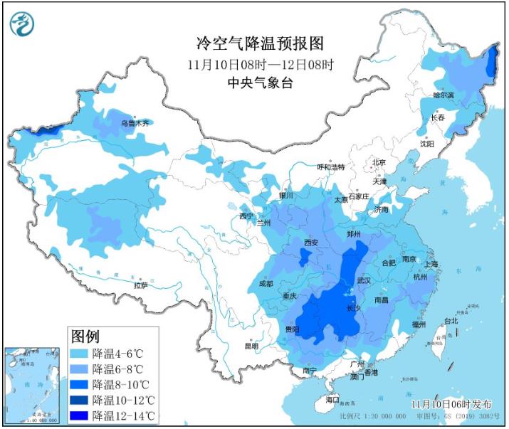 受较强冷空气影响中东部地区将有大风降温天气 江南等地阴雨相伴