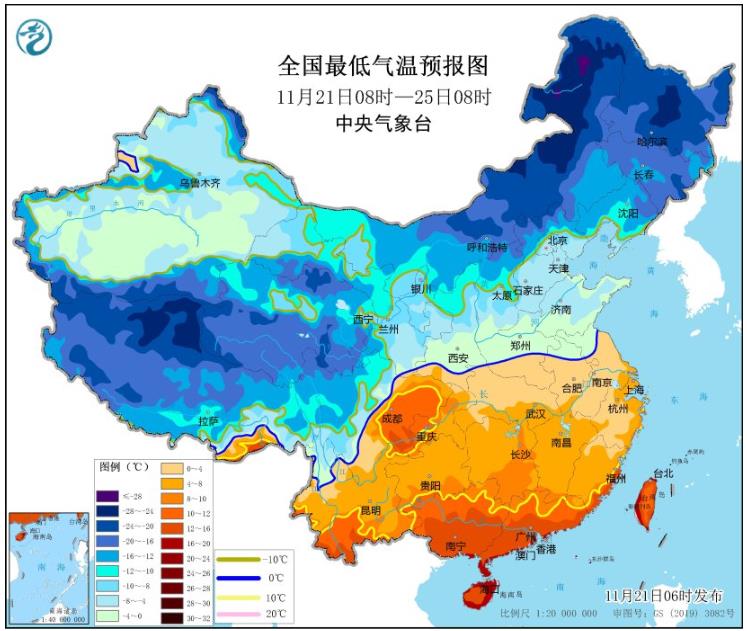 受寒潮影响内蒙古黑龙江等地将有强降雪 北方大部降温剧烈