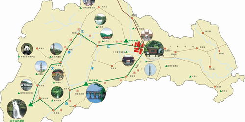 天台山景区导览图(天台山游览路线图)