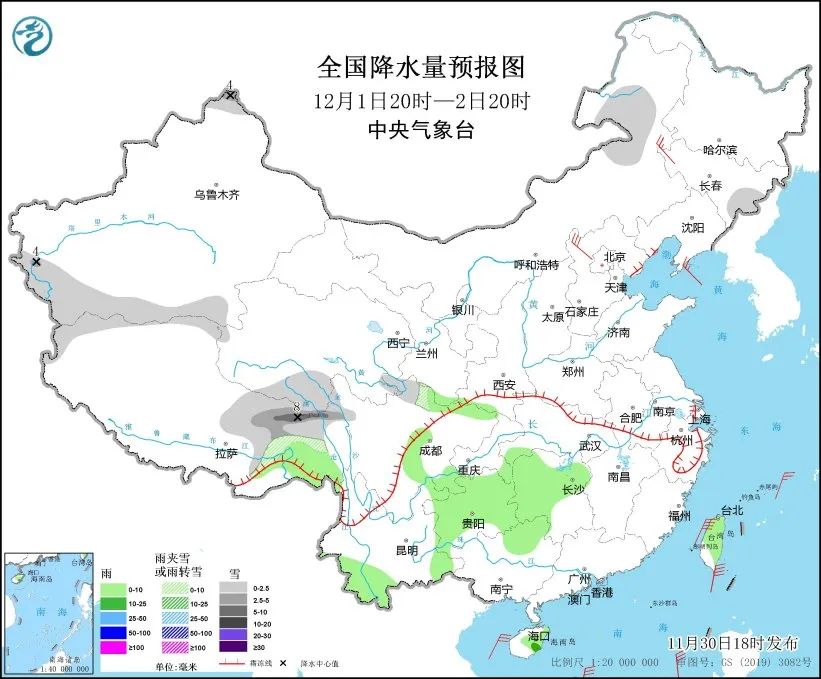 今天12月1号天气预报 西藏东北部局地有大雪