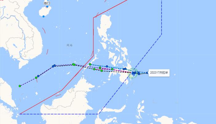 2023年17号台风杰拉华最新路径实况：今天将登陆菲律宾东南部