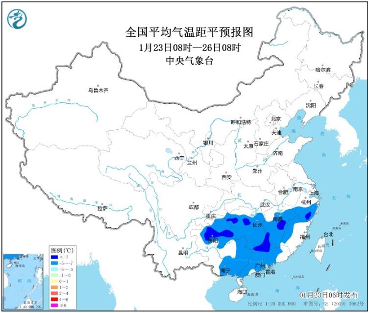 寒潮南下发威江南华南等地迎低温 福建广东等地大风不断