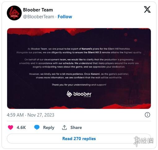 BlooberTeam发布公告：寂静岭2重制版顺利开发中