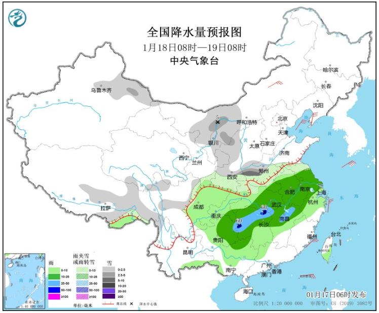 大范围雨雪天气来袭南北方降雪降雨不断 江汉江南局地将有暴雨