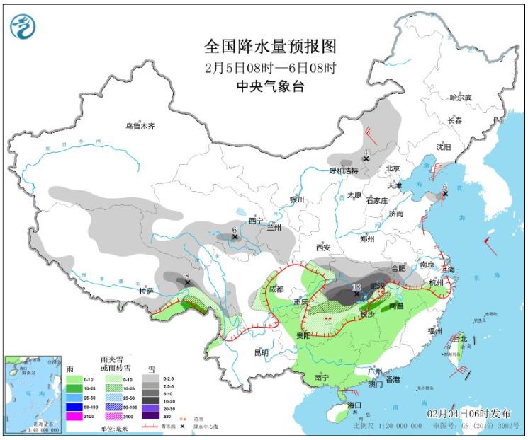 大范围雨雪冰冻天气持续 长江以南地区局地将有暴雨