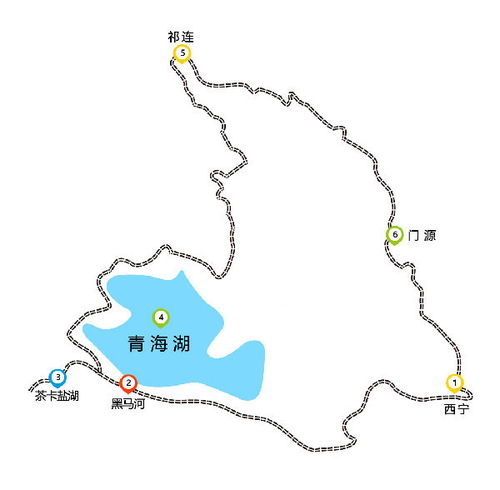 青海湖小环线旅游地图(青海湖小环线旅游攻略)